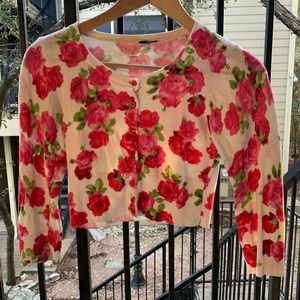Urban outfitters floral cropped cardigan